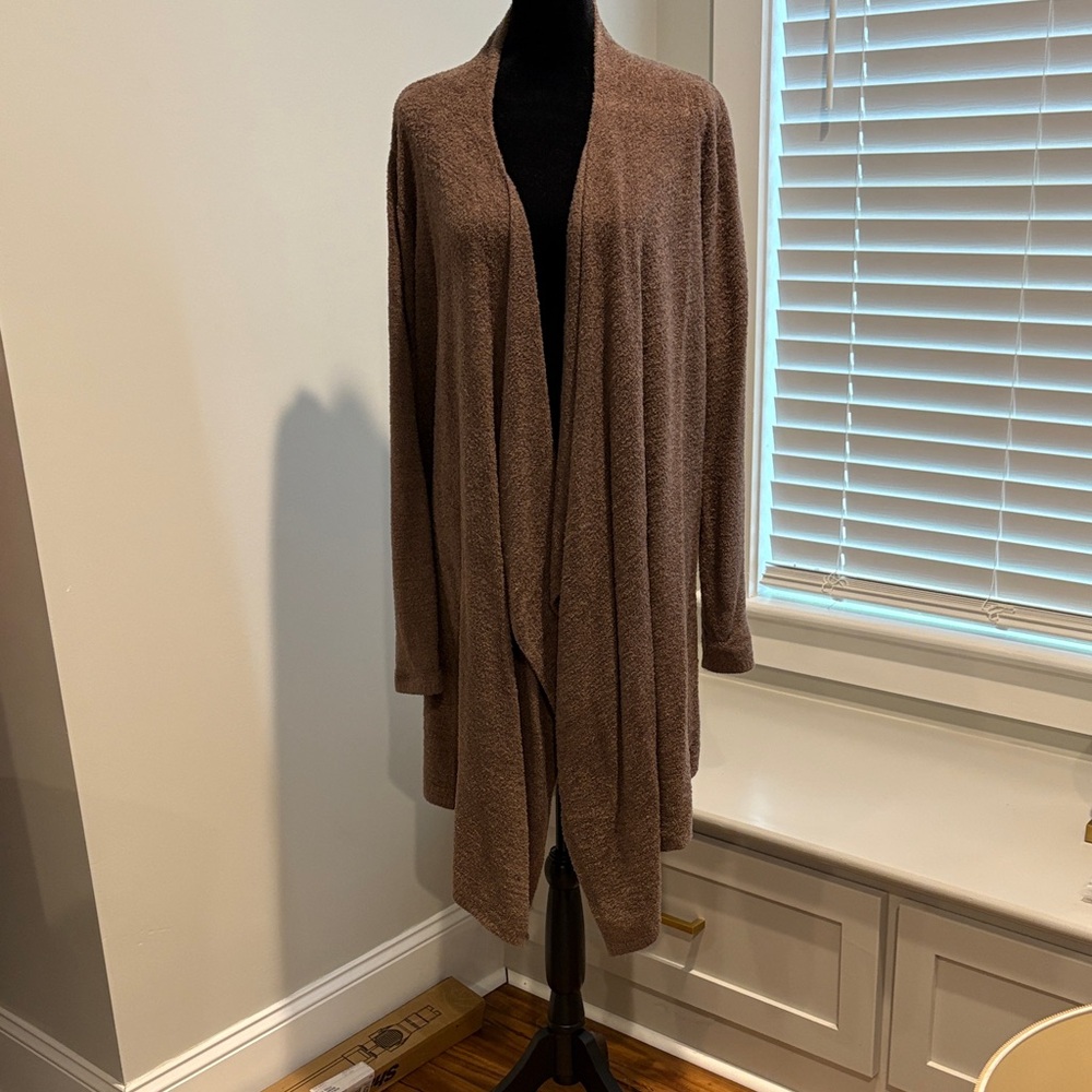 Barefoot Dreams Chocolate Open Front Cardigan